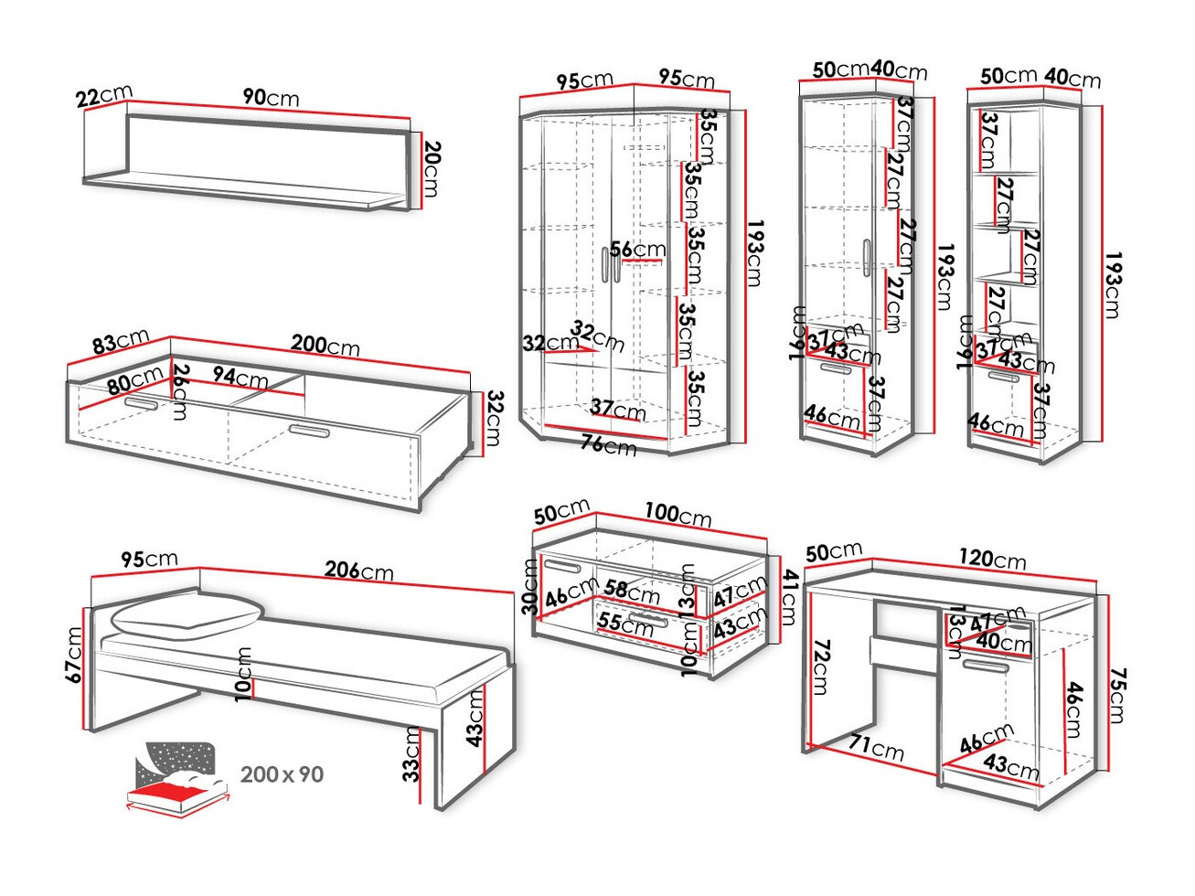 Børneværelsessæt Veravie 123