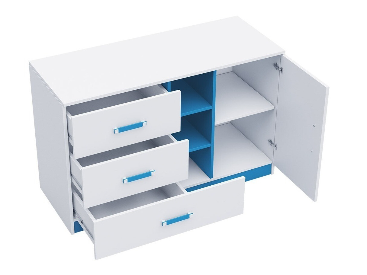 Børneværelsessæt Sorviru 107 (Hvid + Turkis)