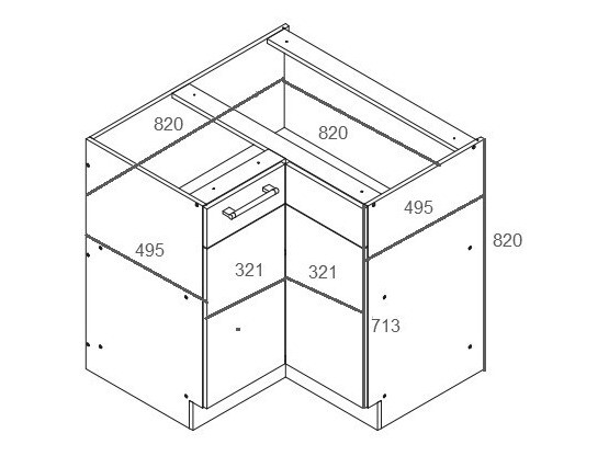 Modulhjørneskab Mode Beech 118
