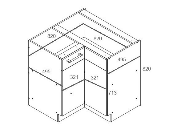 Modulhjørneskab Mode Dark 118