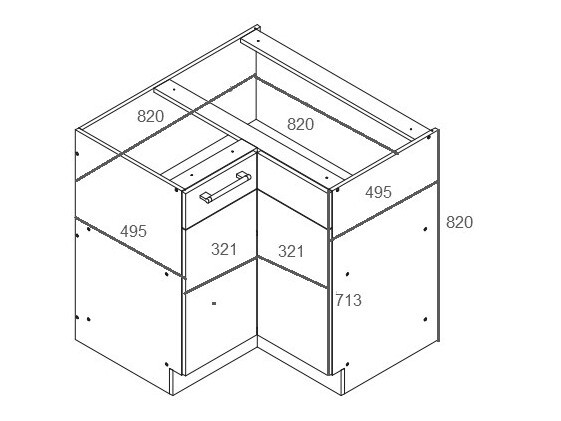 Modulhjørneskab Mode White 118