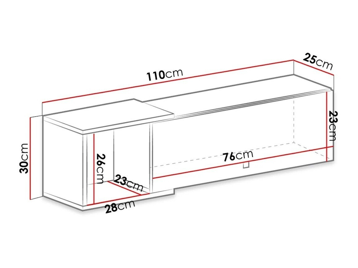 Væghylde Omaha J113 (Hvid + Beton)