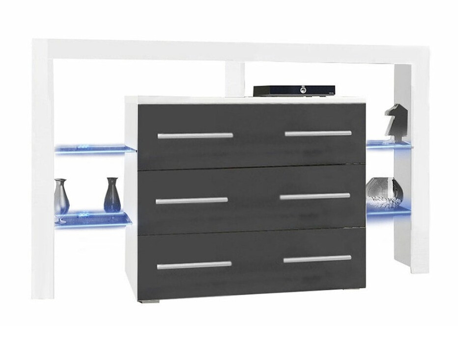 Kommode Aestas I (Hvid + Gloss grå)