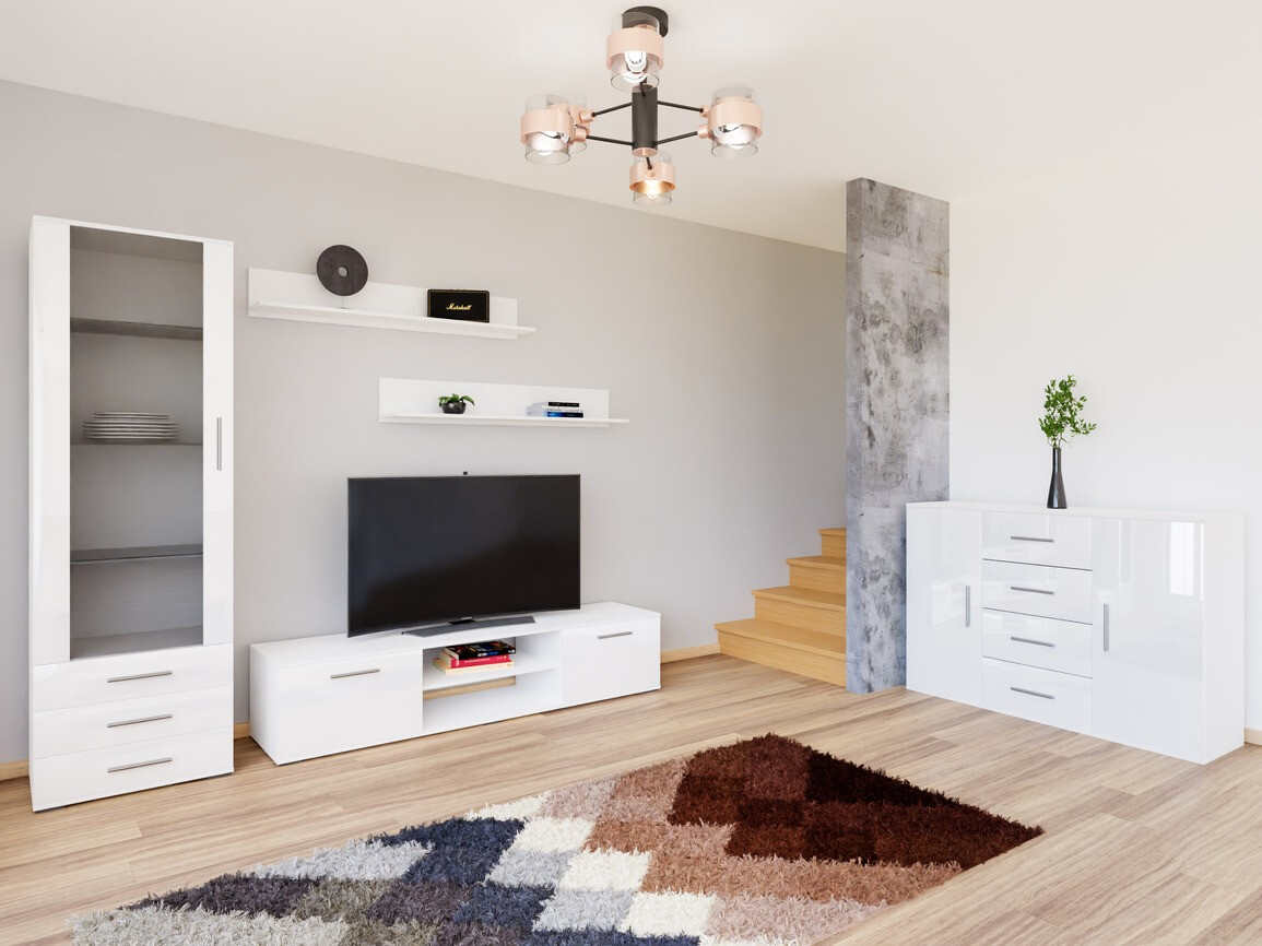 Stuemøbelsæt Tornola 108 (Hvid + Glansfuld hvid)