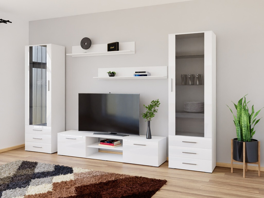 Stuemøbelsæt Tornola 109 (Hvid + Glansfuld hvid)