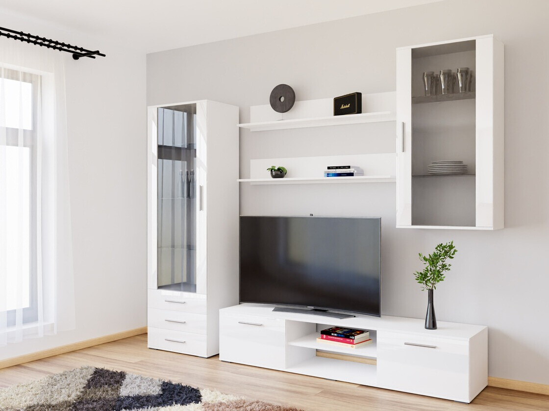 Stuemøbelsæt Tornola 114 (Hvid + Glansfuld hvid)