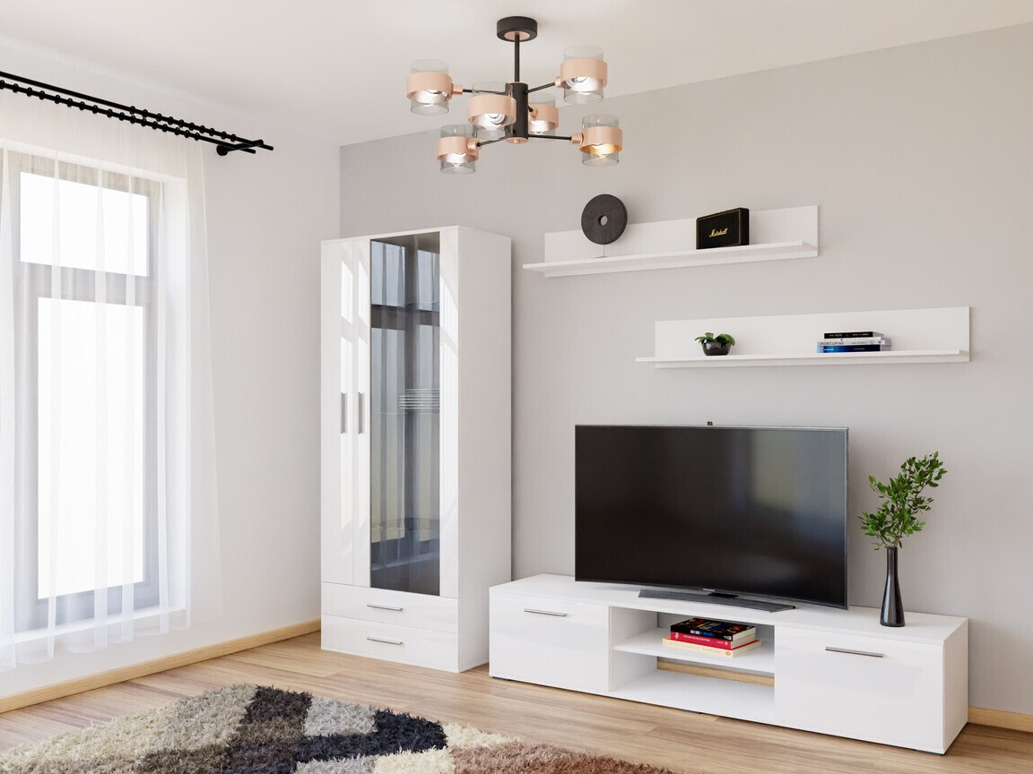 Stuemøbelsæt Tornola 115 (Hvid + Glansfuld hvid)