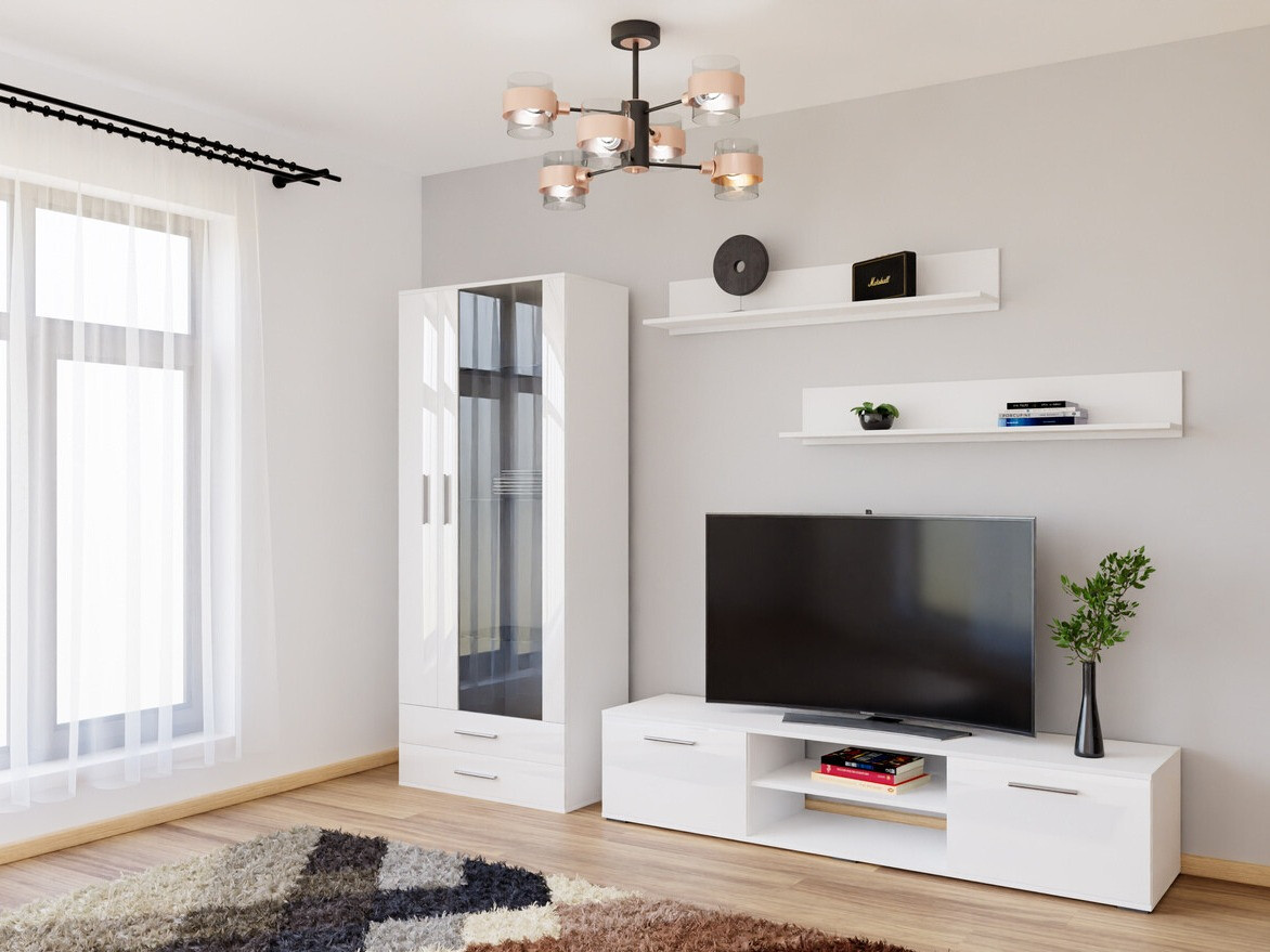 Stuemøbelsæt Tornola 115 (Hvid + Glansfuld hvid)