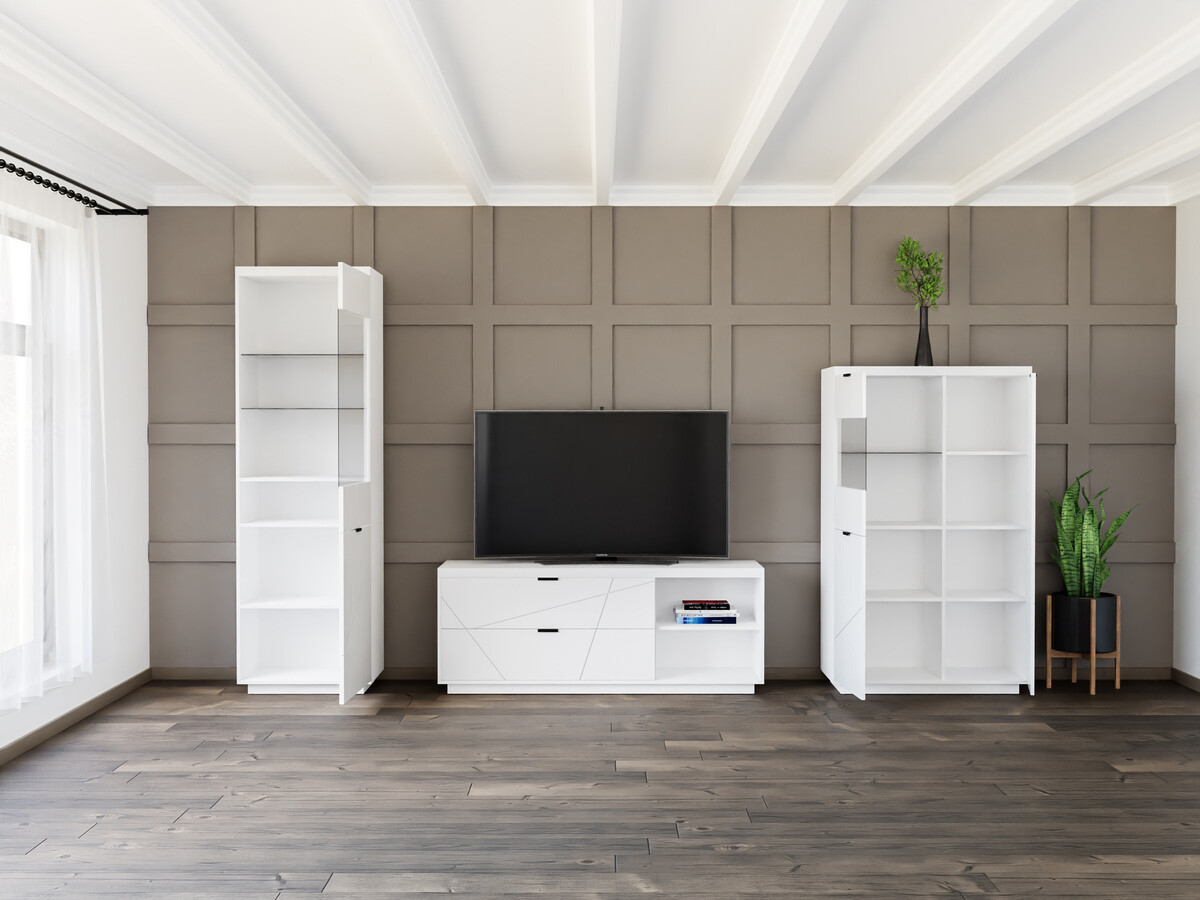 Stuemøbelsæt Fivale 112 (Glansfuld hvid + Hvid)