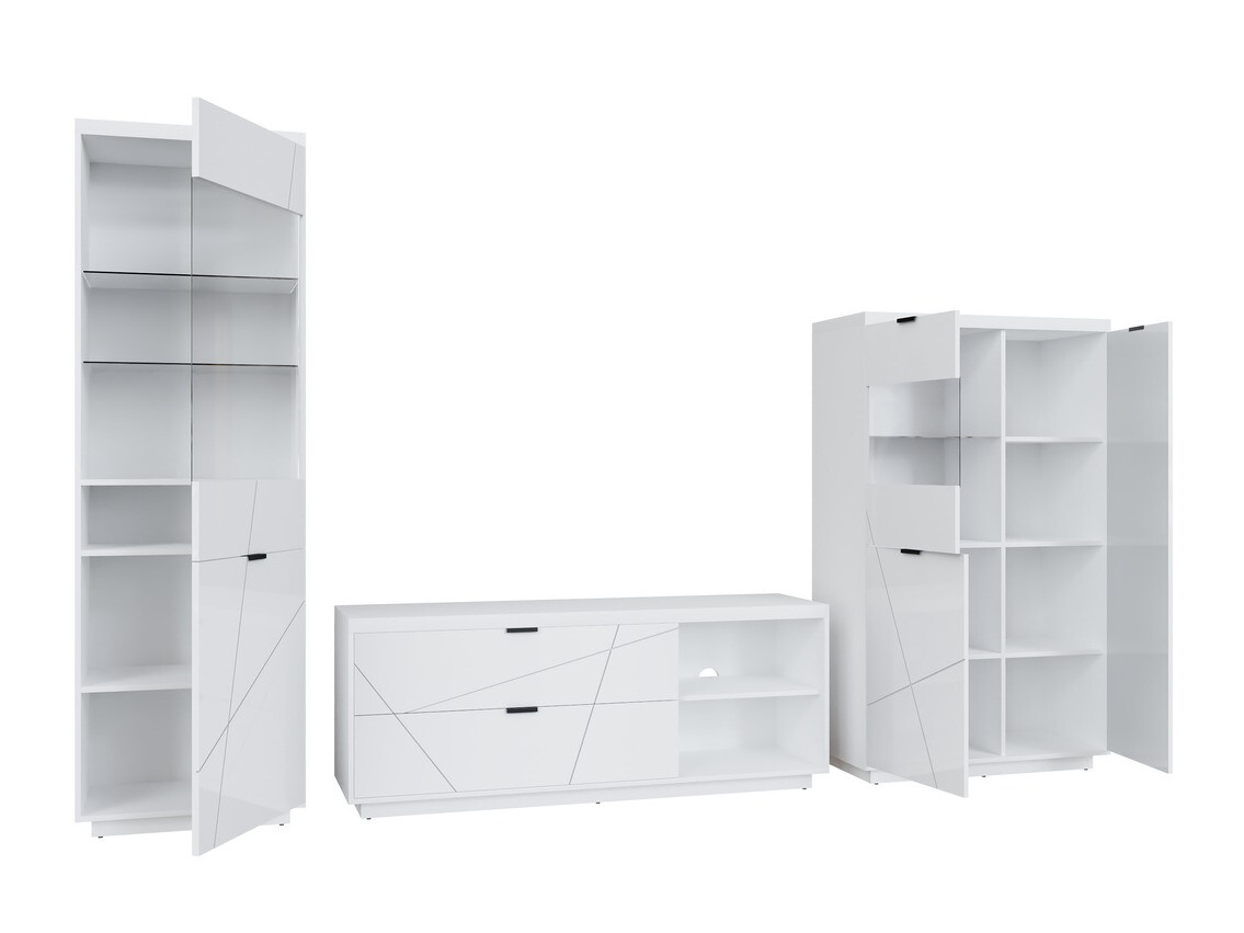 Stuemøbelsæt Fivale 112 (Glansfuld hvid + Hvid)