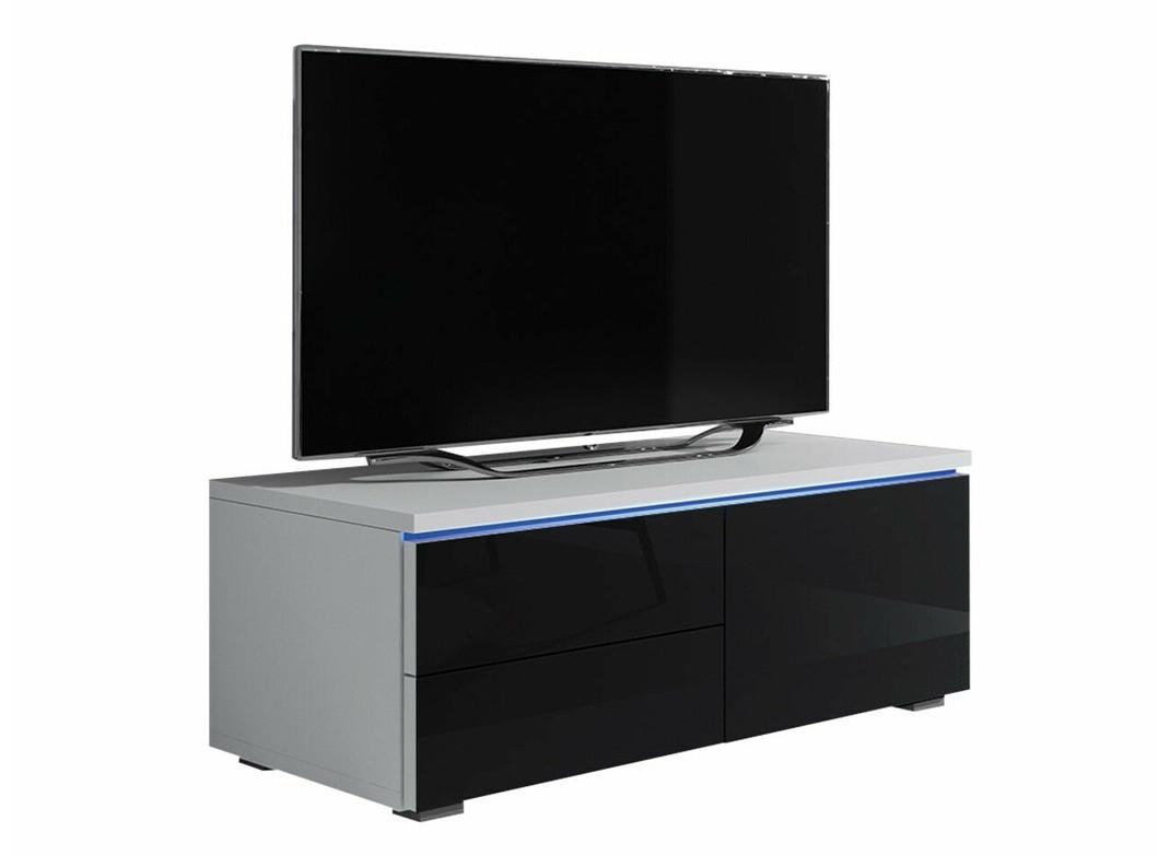 TV-bord Uva VI (Hvid + Blank sort)