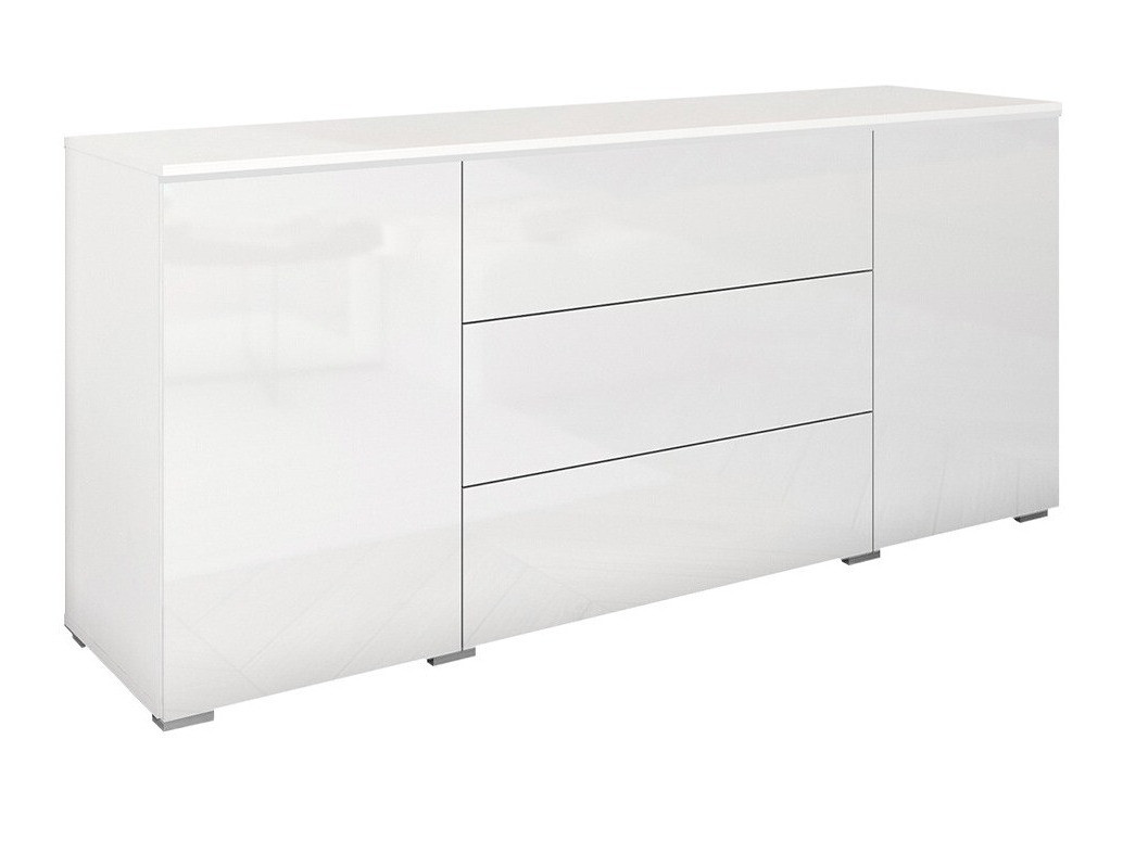 Kommode Mirfivo 102 (Hvid + Glansfuld hvid)