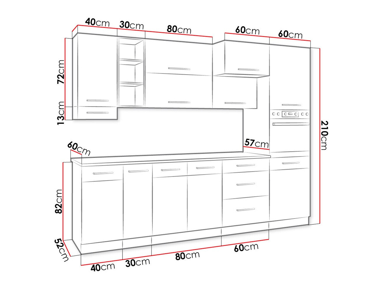 Modulkøkkensæt Wood White 137