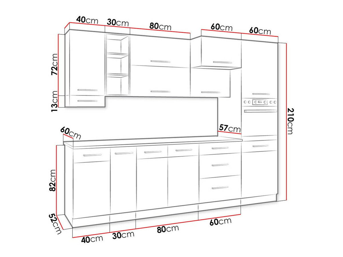 Modulopbygget køkkensæt Wood White 137