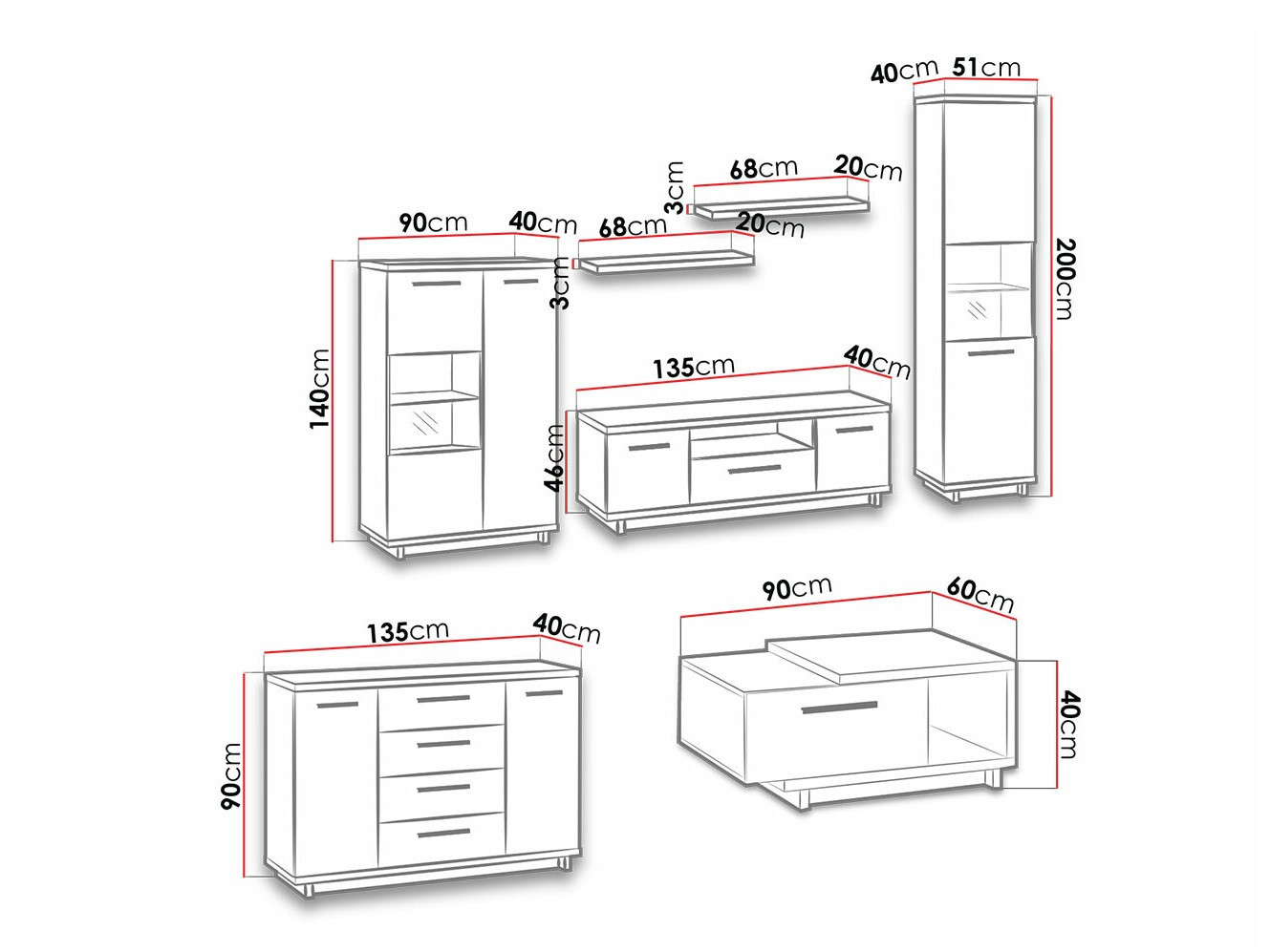 Stuemøbelsæt Morlira 115