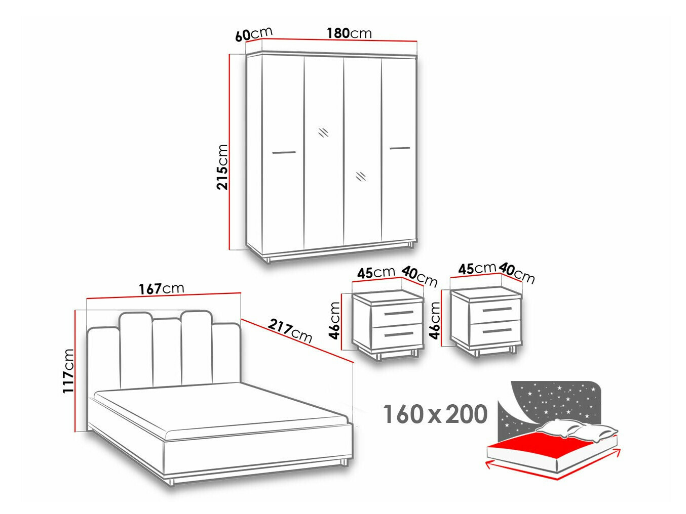 Soveværelsessæt Morlira 118