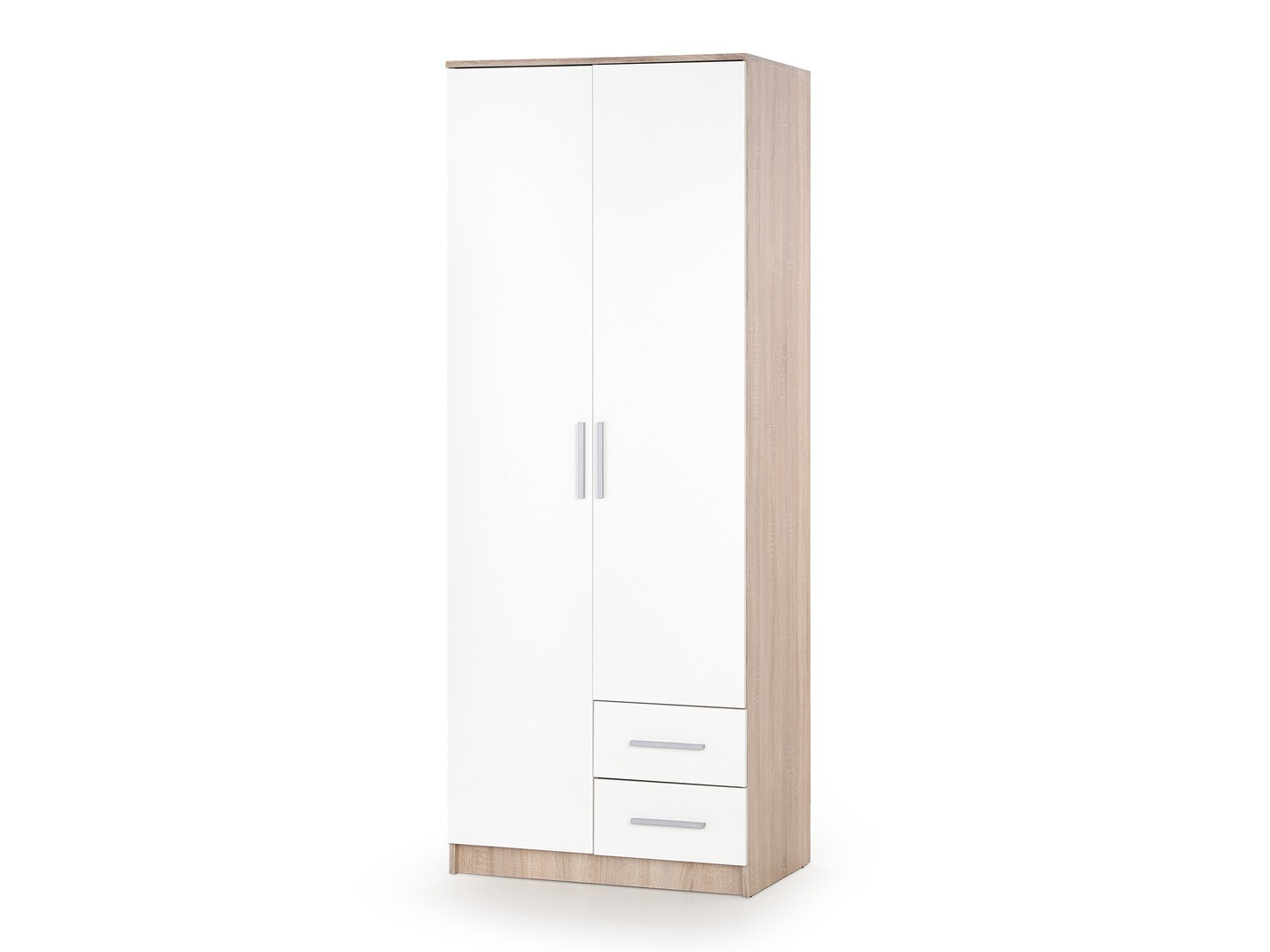 Garderobeskab Cirveso 112 (Sonoma eg + Glansfuld hvid)