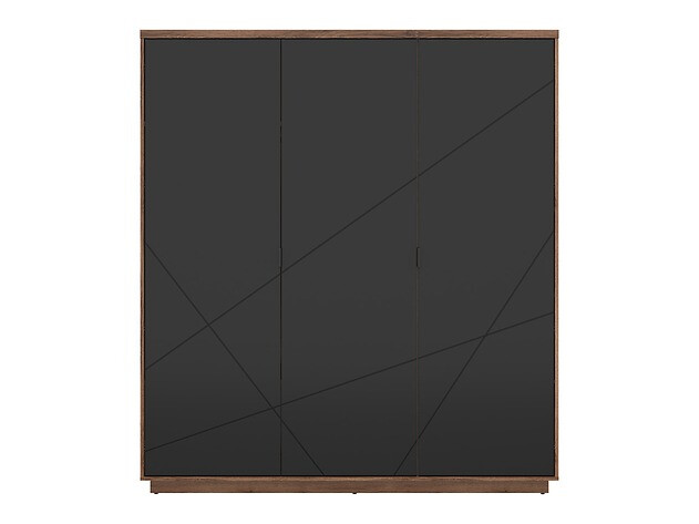 Garderobeskab Fivale 116 (Mørk Delano eg + Mat sort)