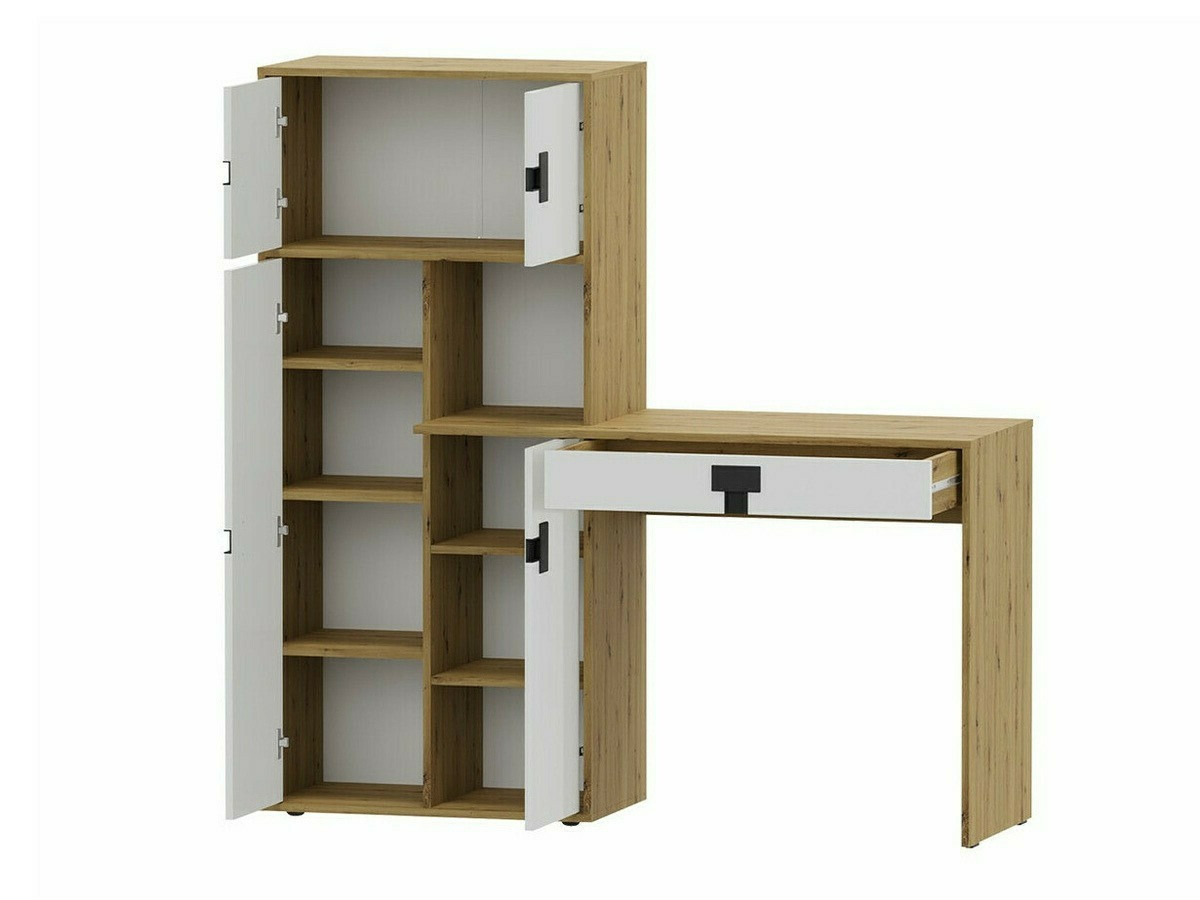 Skrivebord Florevi 101 (Gloss grå + Artisan eg)
