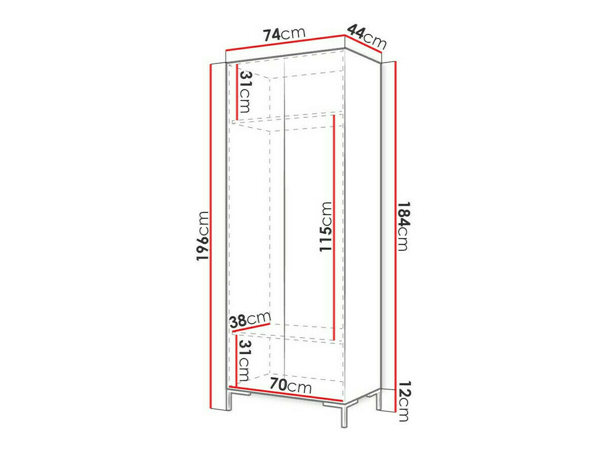 Garderobeskab Nomal I (Sort + Gylden)