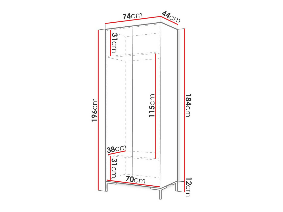 Garderobeskab Nomal (Sort + Gylden)