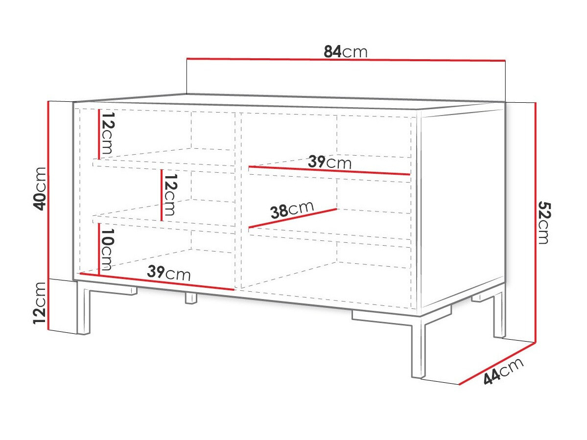 Skoskab Nomal (Hvid + Gylden)