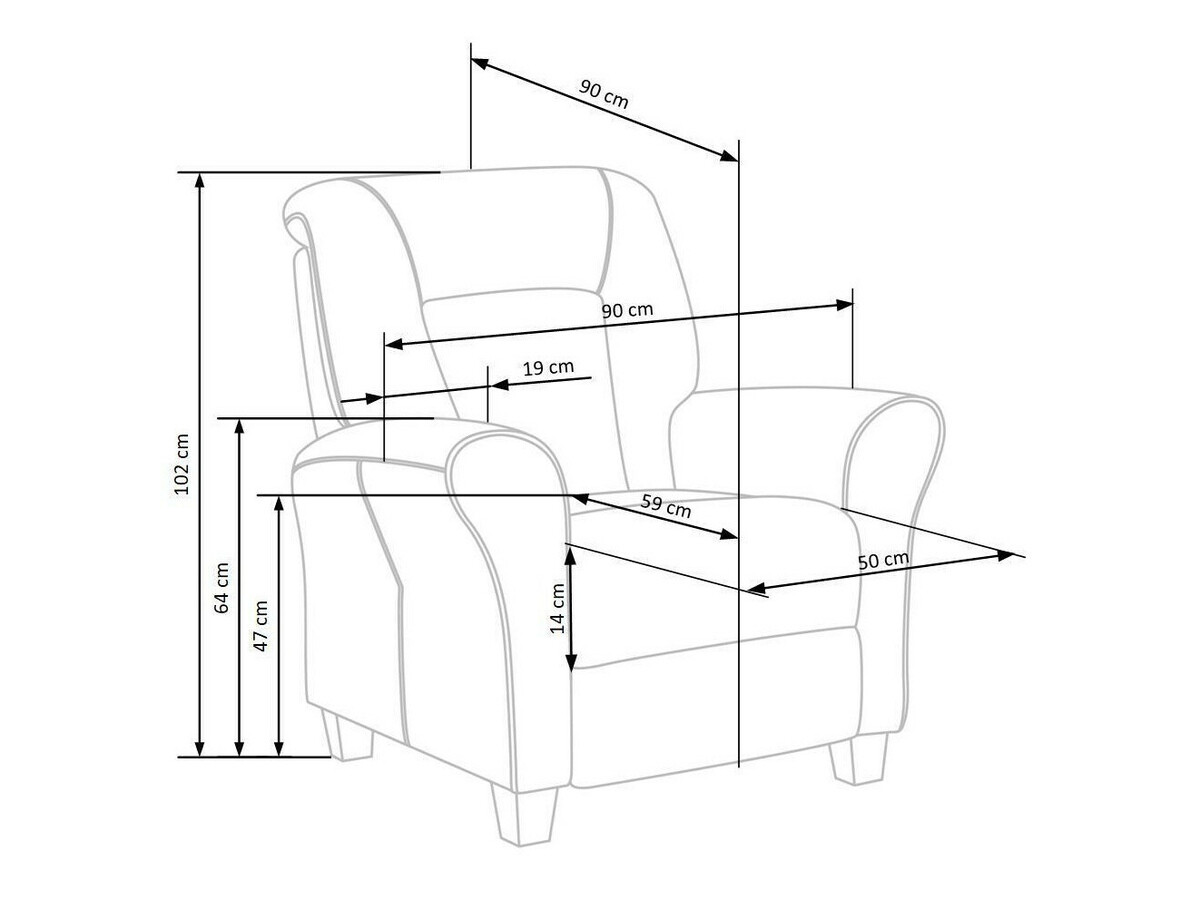 Hvilestol Houston 848 (Grå + Bøg)