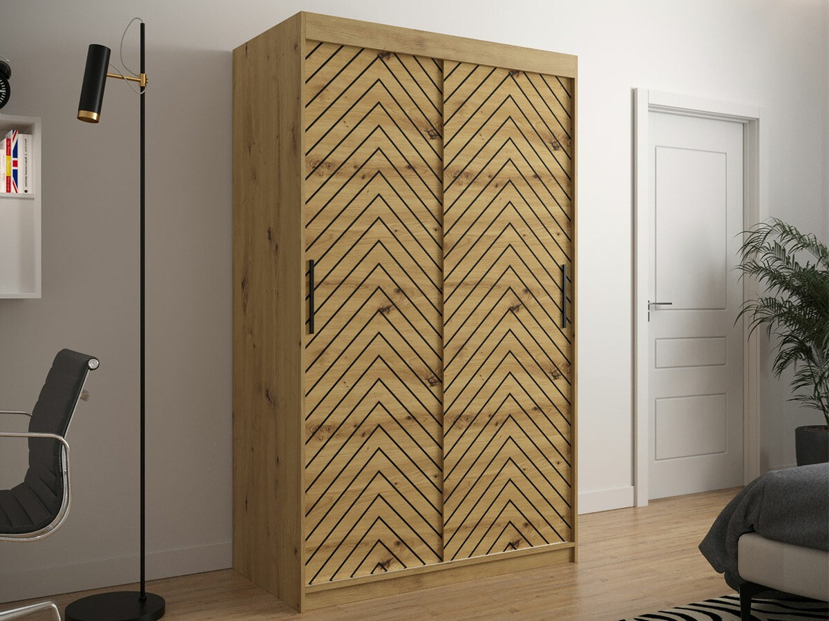 Garderobeskab Hartford 308 (Artisan eg + Sort)