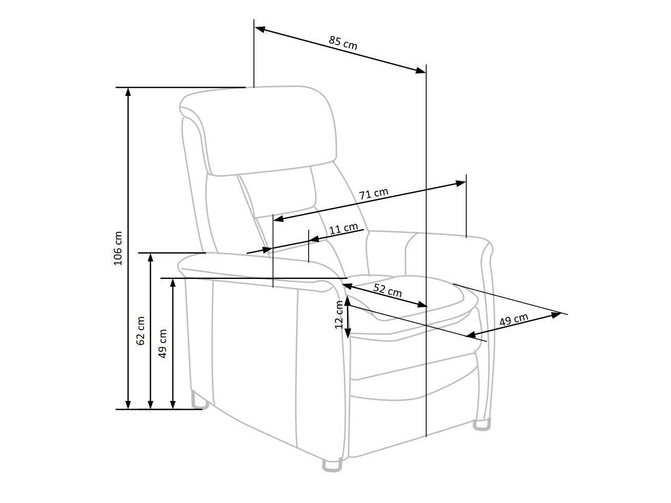Hvilestol Houston 1030 (Grå)