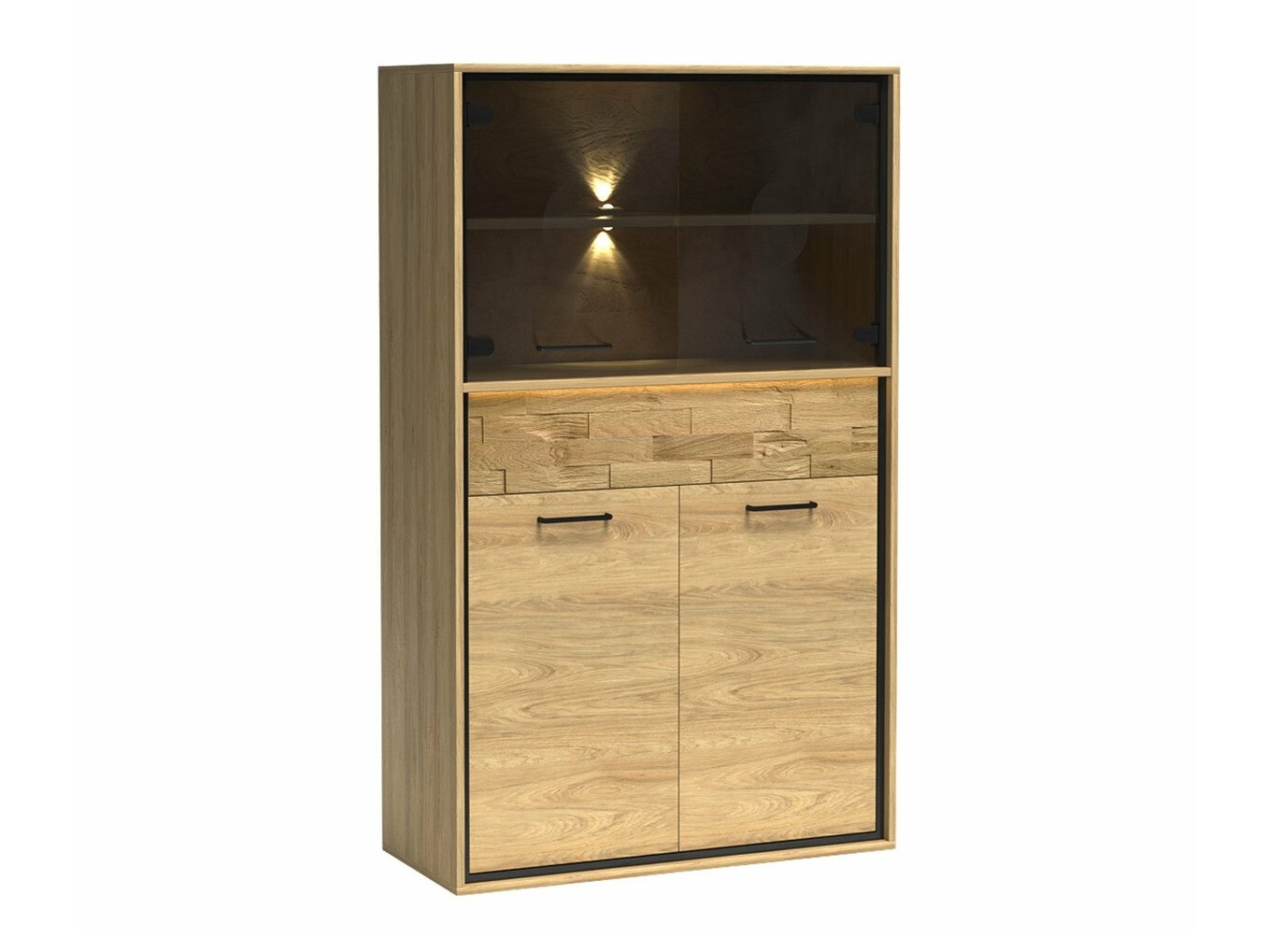 Reol Etrmoni 107 (Lyst træ + Egetræ)