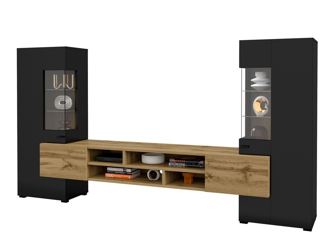 Stuemøblersæt Mondalo 101 (Wotan eg + Mat sort)