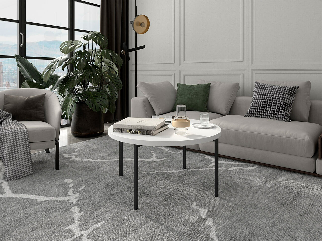 Sofabord Providence 178 (Hvid + Sort)