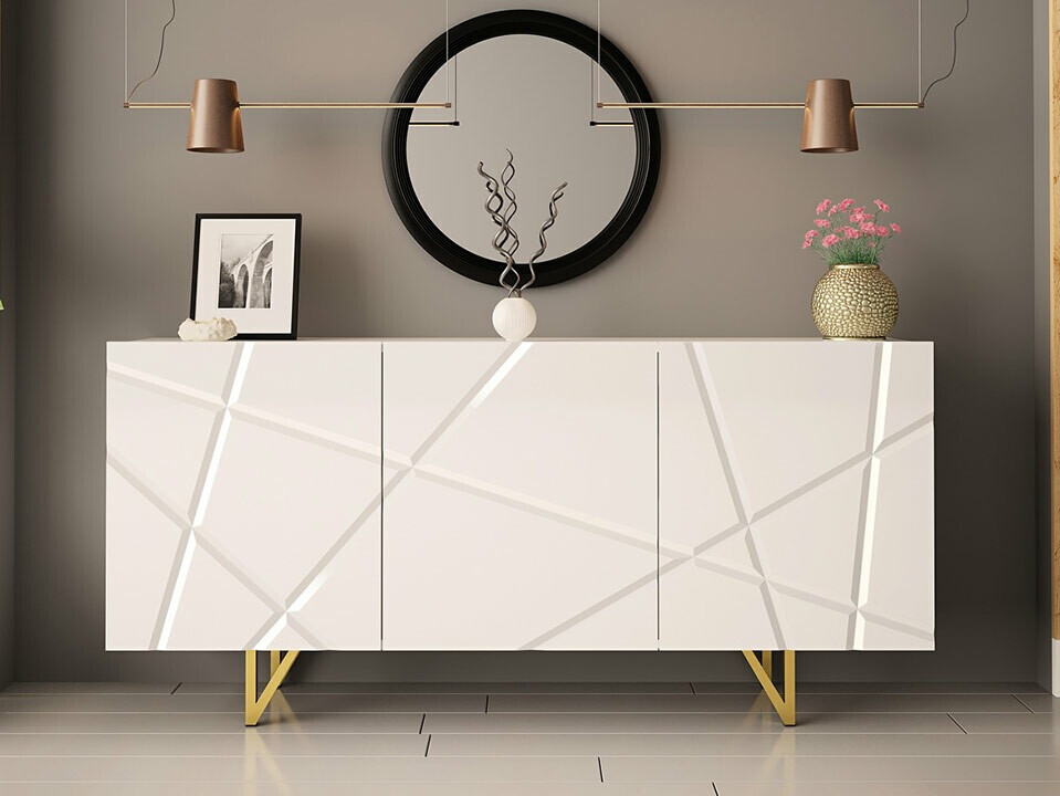 Skænk Audis (Hvid + Glansfuld hvid)