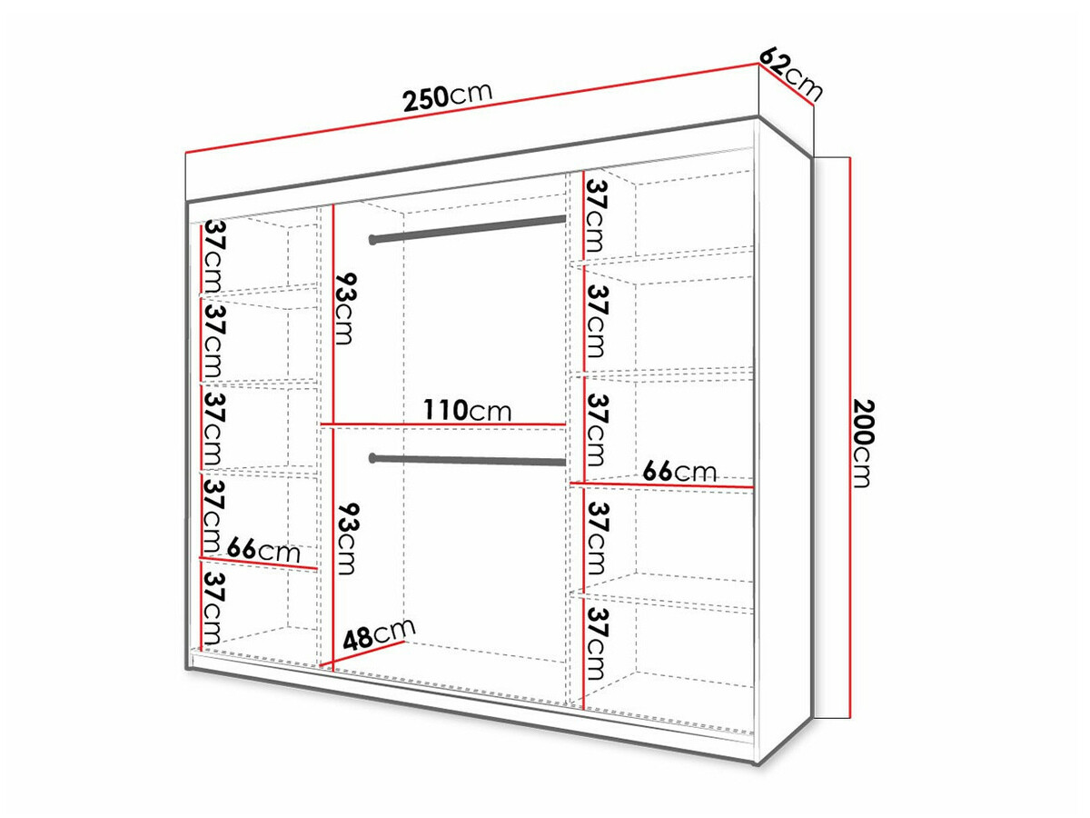 Garderobeskab Anulio II (Sort)