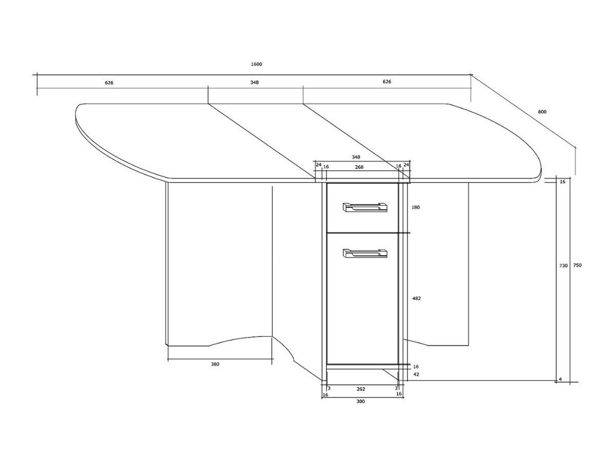 Klapbord Gilroy 105 (Craft gylden eg)