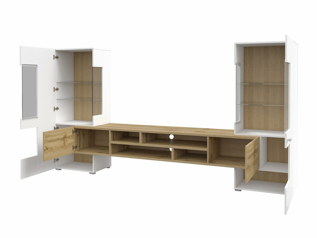 Stuemøbelsæt Mondalo 101 (Wotan eg + Glansfuld hvid)