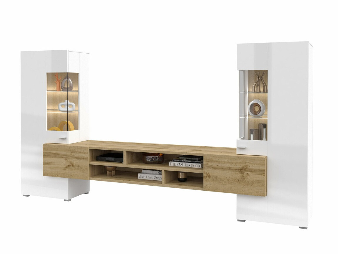 Stuemøblersæt Mondalo 101 (Wotan eg + Glansfuld hvid)