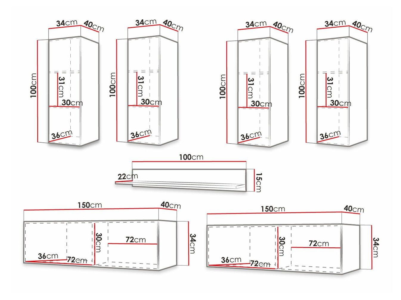 Stuemøbelsæt Elblaru 110 (Sort)