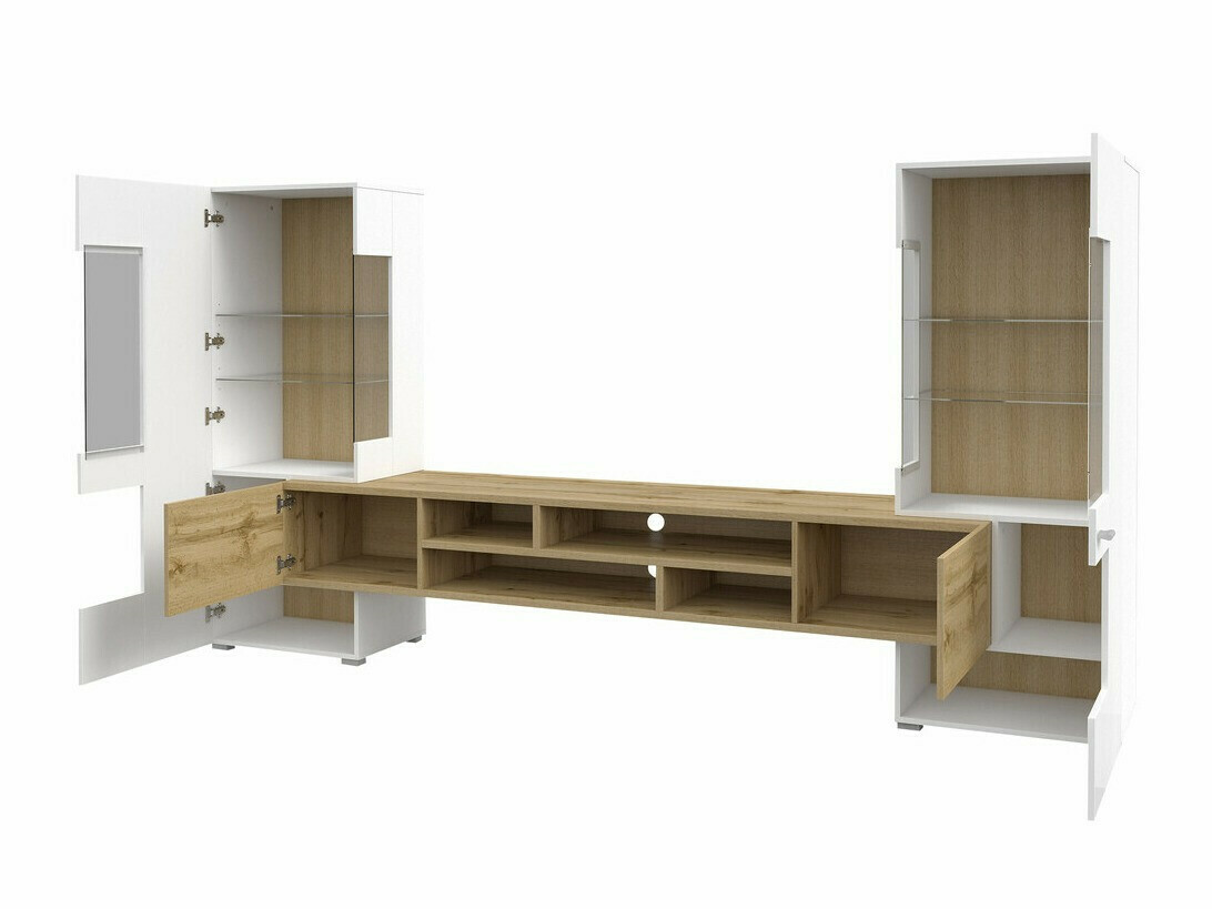 Stuemøbelsæt Mondalo 105 (Wotan eg + Glansfuld hvid)