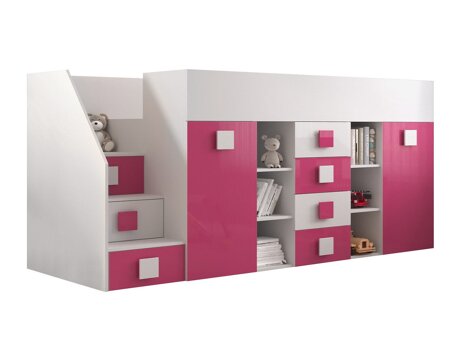 Køjeseng Hartford 366 (Hvid + Glossy pink + Glansfuld hvid)