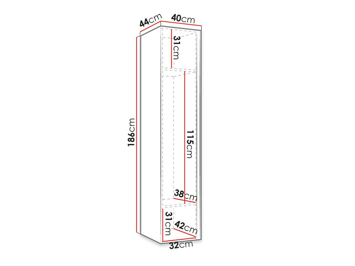 Garderobeskab Pinis II (Grafit)