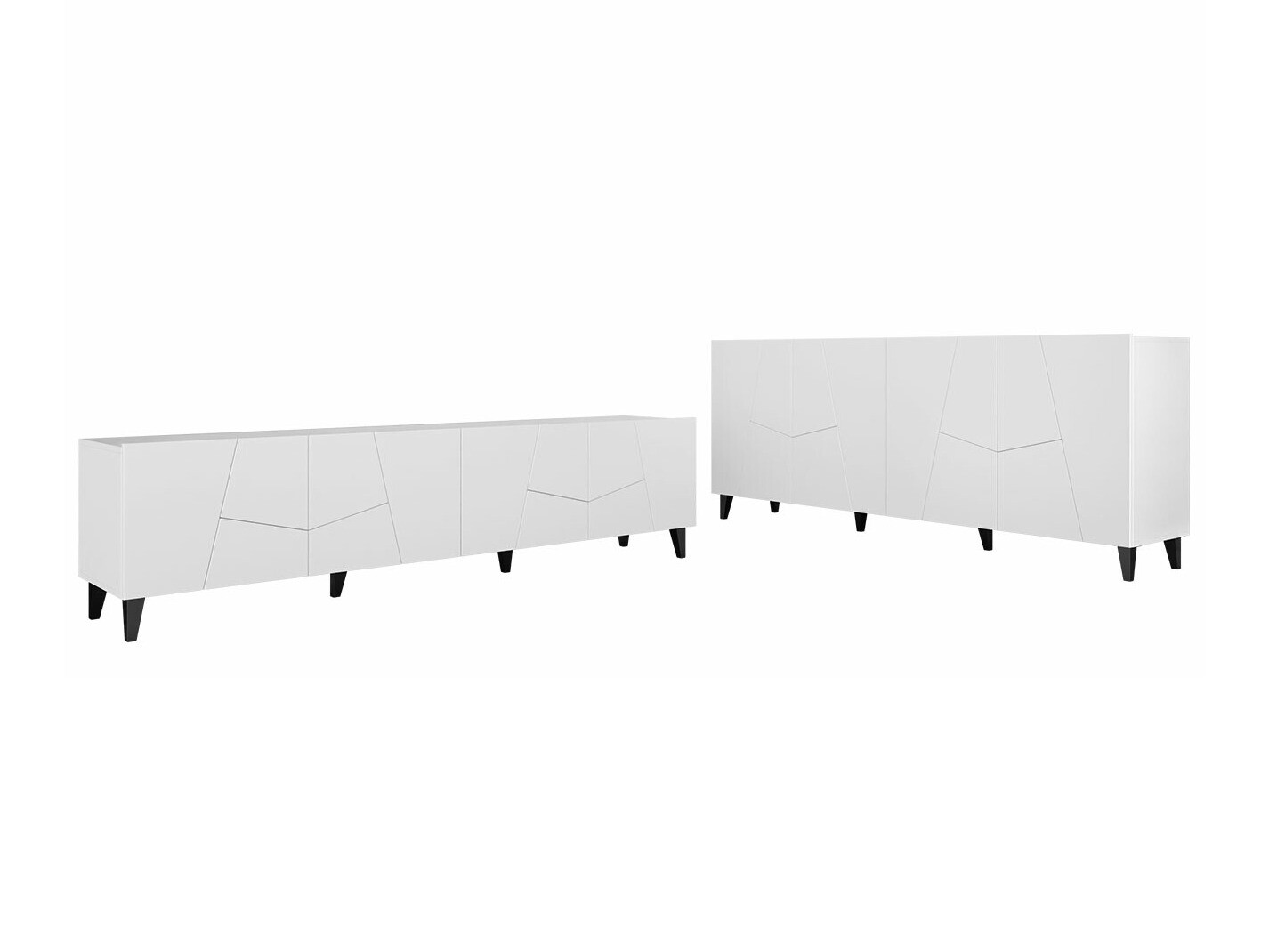Stuemøblersæt Charlotte 182 (Hvid + Sort)