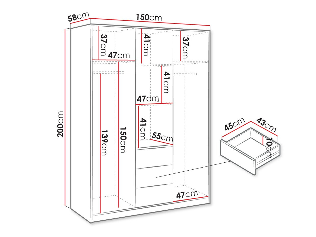 Garderobeskab Enolevo 113 (Hvid)