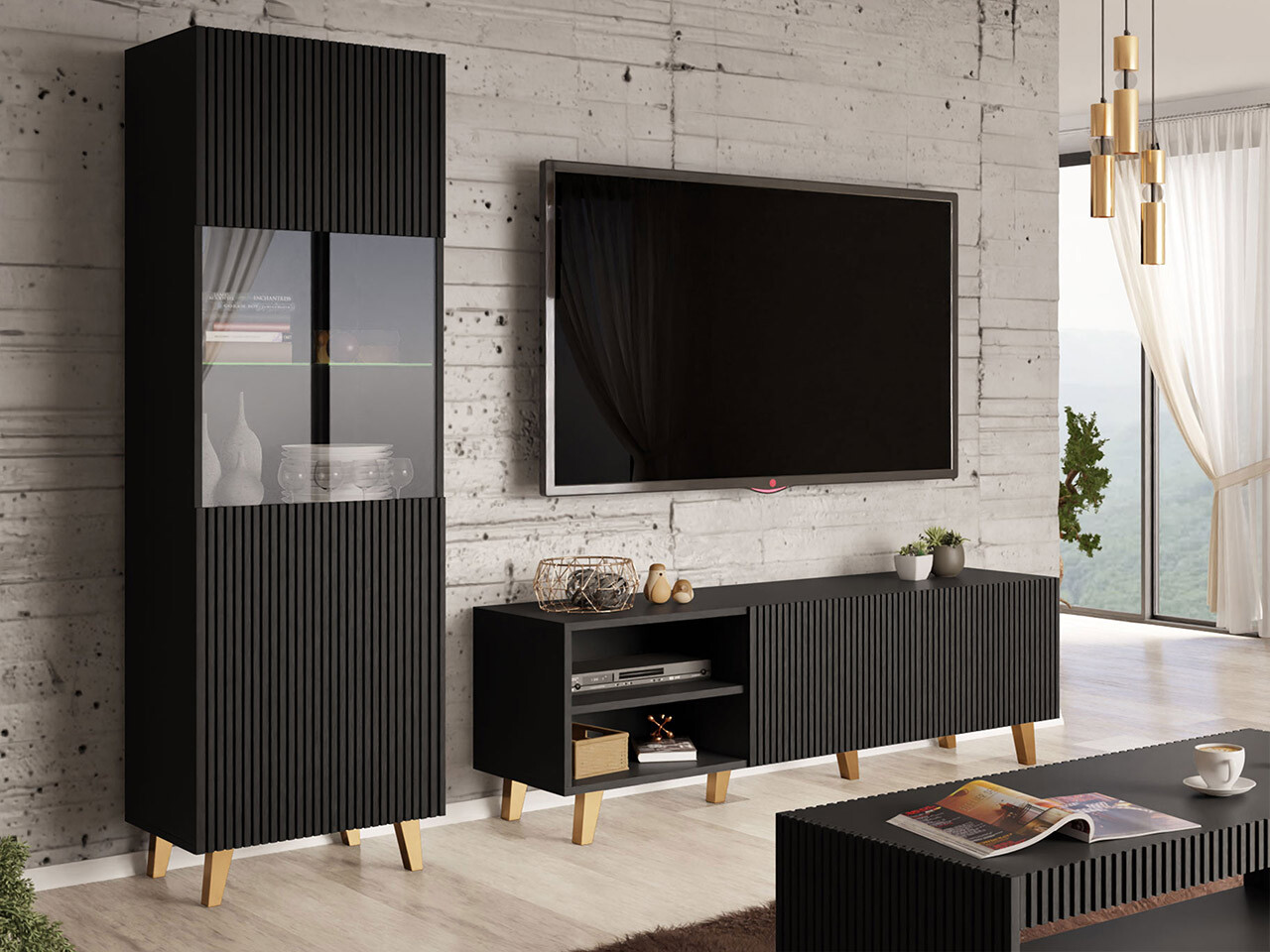 Stuemøbelsæt Levmari 110 (Sort)