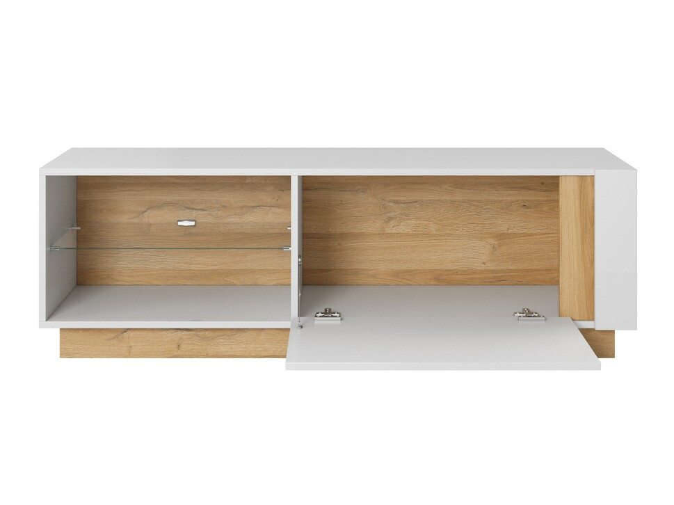 Stuemøbelsæt Novbela 113 (Hvid + Glansfuld hvid + Grandson eg)