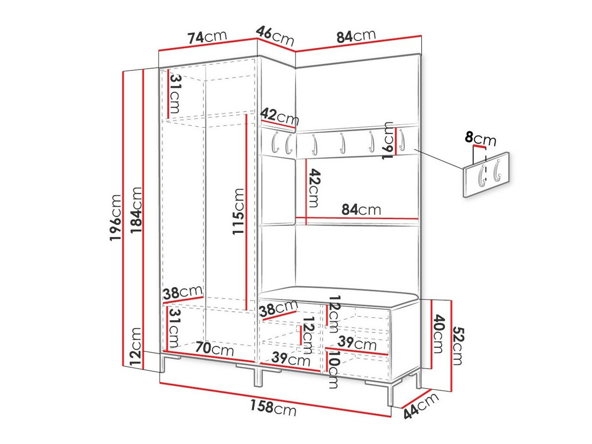 Entrésæt Tivsoa 100 (Craft egetræ)