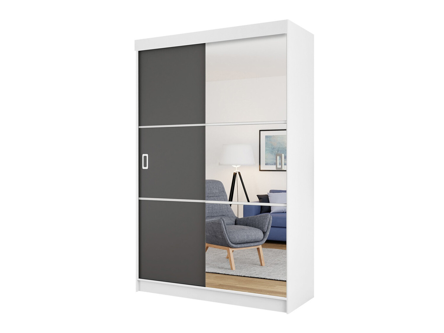 Garderobeskab Dover 111 (Hvid + Grafit)