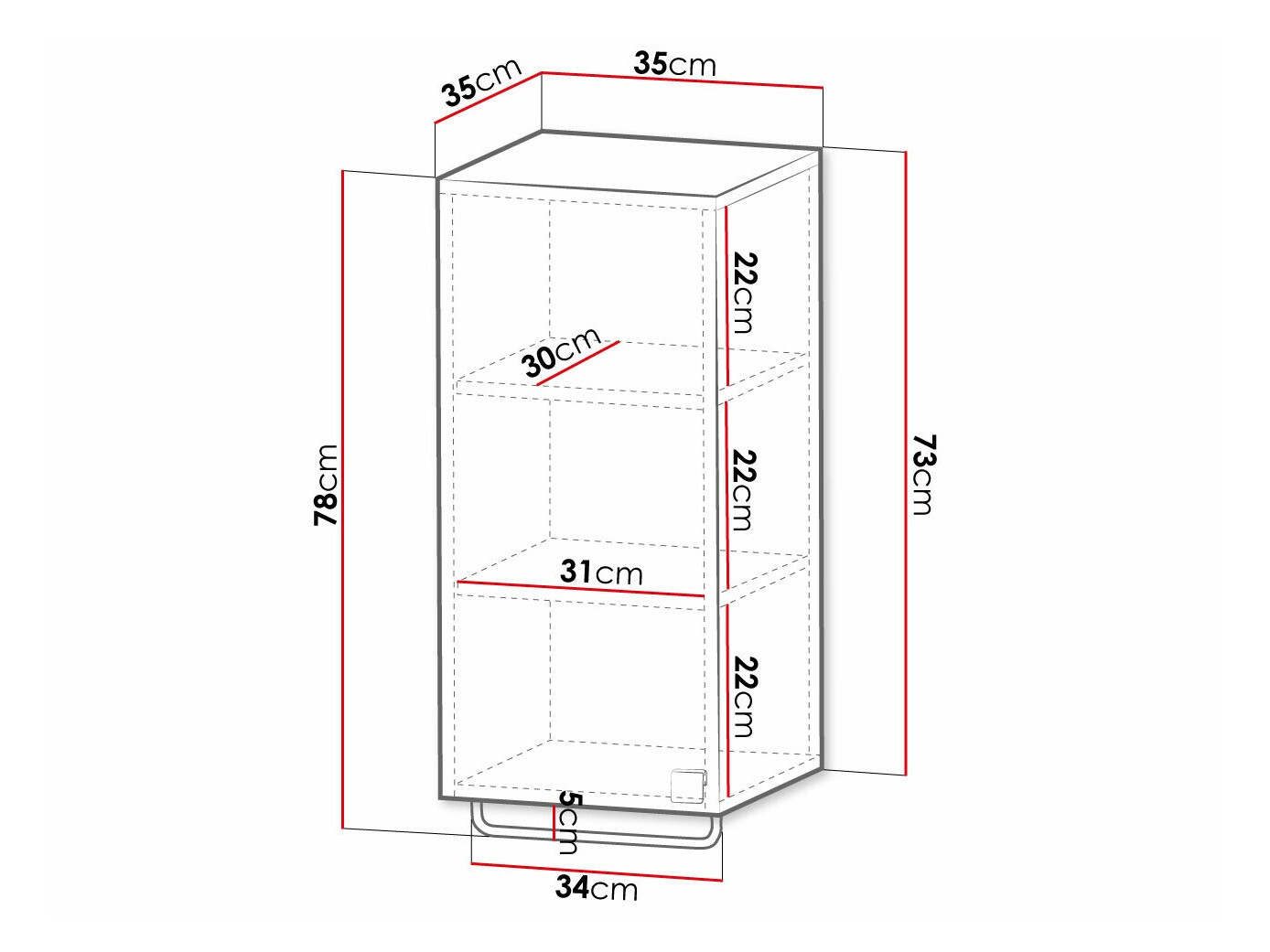 Vægmonteret badeværelsesskab Panium I (Hvid)