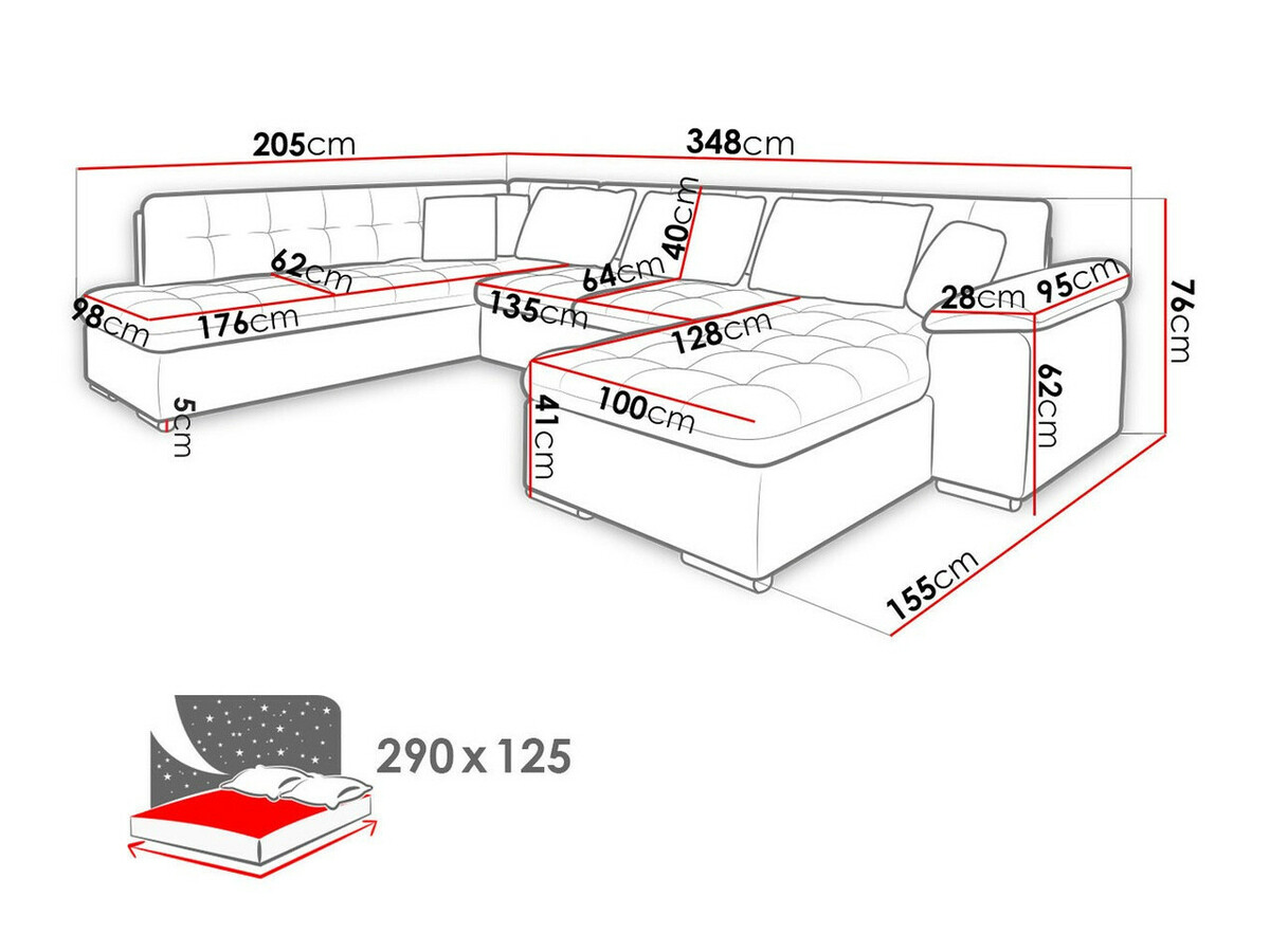 Polstret møbelsæt Comfivo Gemma I (Soft 020 + Majorka 03)