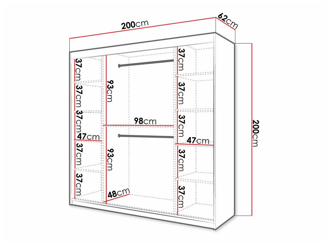 Garderobeskab Hartford 403 (Sort)